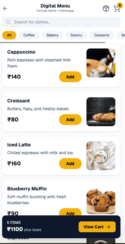 Digital Menu